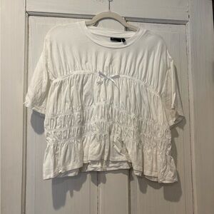 ASOS White Short Sleeve Peplum Tee